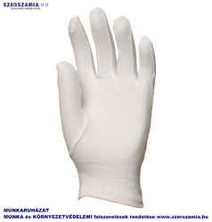 Varrott pamut boy kesztyű, fehér, kézháton csuklógumis, méret: 6, 10pár / csomag