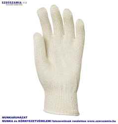 Kötött vékony fehér abralon/Nylon kesztyű, vágás/kopásálló, méret: 7, 10pár / csomag
