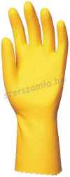 HTG Sárga gumikesztyű, 30cm/0,5mm, pamutbolyhozott belső, méret: S, 10pár / csomag