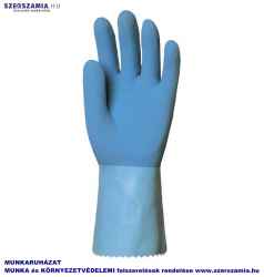 MÁRTOTT Kék gumikesztyű, érdes, 30cm/1,3mm, vegyszerálló, méret: 9, 1 pár