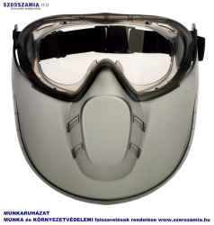 STORMLUX Gumipántos szivacsos szemüveg plusz arcvédő, 1 darab