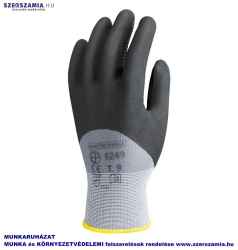 Szerelőkesztyű, szürke PA/tenyérfekete pöttyözött Nitril tenyér, méret: 8, 1 pár