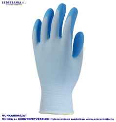 Szerelőkesztyű, élelmiszer ipari, szellőző kék Nitril tenyér, méret: 6, 1 pár