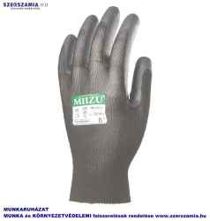 MIIZU Szerelőkesztyű, szürke, tenyér PU mártott, méret: 7, KIFUTÓ termék 12pár / csomag