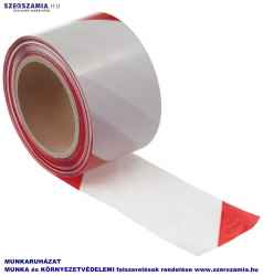 Jelzőszalag piros/fehér, méret: 5cm / 100m, 1 darab