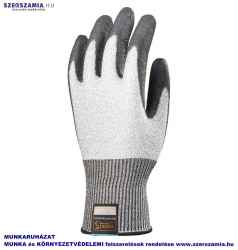 TAEKI5 Vágásbiztos I-touch szerelőkesztyű,fekete PU tenyér, méret: 8 , 1 pár