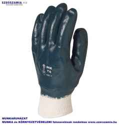 Kézháton csuklóig teljesen mártott kék Nitril kesztyű, méret: 8, 10pár / csomag