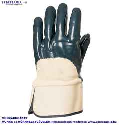 EUROTRIL Kézhátig duplán mártott kék Nitril kesztyű, ACT, méret: 8, 10pár / csomag