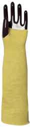 Kötött sárga kevlar karvédő, hő- és vágásbiztos, méret: 55 cm, méret: 10, 1 pár