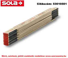 Fa mérővessző 2 m HC 2/10 Kontakt mérővessző natúr szín, EK-osztály 3 SOLA