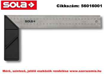 Asztalos derékszög ABS, üvegszállal erősített fog. SRK 300VS30 rozsdamentes, 300x145mm SOLA