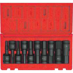 Hatszögű erősített feltűzhető csavarbehajtó készlet 1/2col meghajtóval (10 db-os)