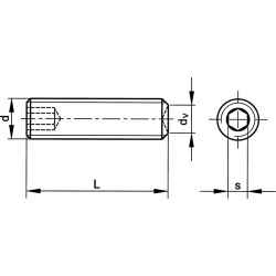 Belső kulcsnyílású hernyócsavar M3 10,0mm DIN916 10db/csomag