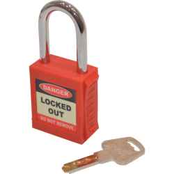 Lakat biztonsági lockout egyedi kulcsokkal 25x38 mm LOK007