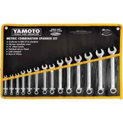 Ipari csillag-villáskulcs készlet 6,0m-19,0mm 100,0-230,0mm CRV DIN 3113 14db/készlet