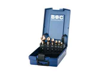 BOHRCRAFT kúpsüllyesztő készlet 90° három vágóélű HSS-E Co5 6r. 6,3-20,5 KS6-K Co ABS-Box