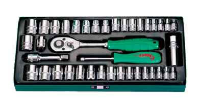 HANS 1/4˝+3/8˝ vegyes dugókulcs készlet 40r. 4-19mm + 3/16˝-3/4˝ 5640MA