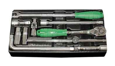 HANS 1/2˝ dugókulcs hajtó készlet 10r. TT-3 fiókmodul