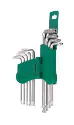 HANS furatos TORX kulcs készlet hosszú 9r. TH10-TH50 16753-29TH