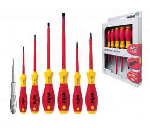 WIHA SoftFinish VDE csavarhúzó készlet 6+1r. SL+PH+fázisceruza 320N K7/No.00834
