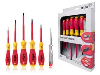 WIHA SoftFinish electric VDE csavarhúzó készlet 5+1r. SL+PH+fázisceruza SA320NSFK6/No.41489