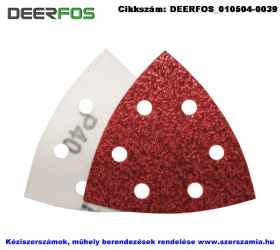 DEERFOS delta csiszolólap 6 lyukas tépőzáras EA343 94x94 P40A, 25db/csomag