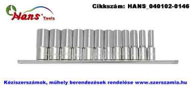 HANS 3/8 col hosszú dugókulcsfej készlet 12 részes 8-19x63mm 3612MD