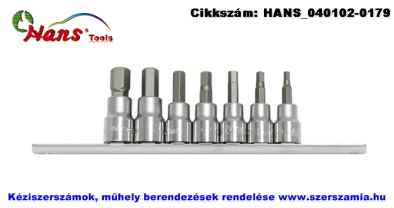 HANS 3/8 col imbusz bit-dugókulcsfej készlet 7 részes SW4-SW12 36026-7C