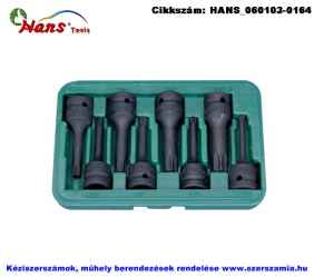 HANS 1/2 col gépi TORX dugókulcsfej készlet 8 részes TX30-TX70 846014-8