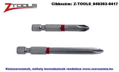 ZO-TOOLS 1/4 col Phillips bit hegy S2 PH2x90, 5db/csomag