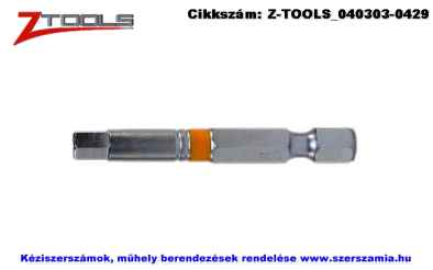 ZO-TOOLS 1/4 col imbusz bit hegy S2 SW3x50, 5db/csomag