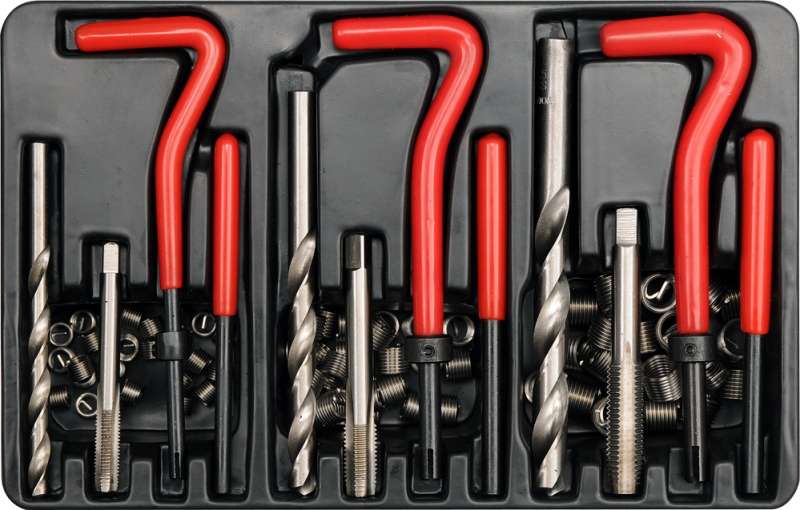 Menetjavító készlet, M6 x 1,0 x 10,8mm, M8 x 1,25 x 10,8mm, M10 x 1,5 x 13,5mm YATO Menetjavító készlet, M6 x 1,0 x 10,8mm, M8 x 1,25 x 10,8mm, M10 x 1,5 x 13,5mm YATO