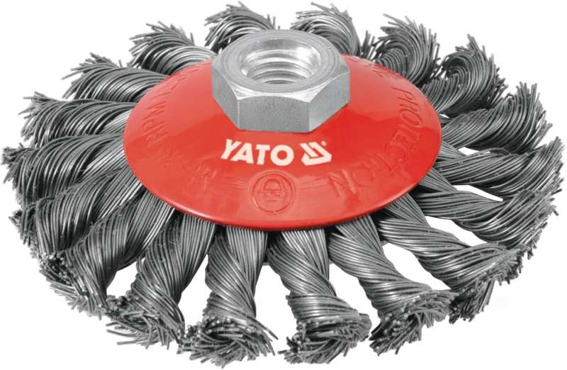 Drótkefe tárcsa fonott, M14, 100mm YATO Drótkefe tárcsa fonott, M14, 100mm YATO
