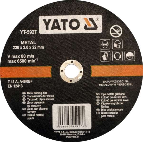 Fémvágókorong 230x2,0x22 YATO Fémvágókorong 230x2,0x22 YATO