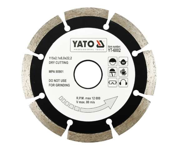 Gyémántvágó korong szegmenses-HS 115mm YATO Gyémántvágó korong szegmenses-HS 115mm YATO