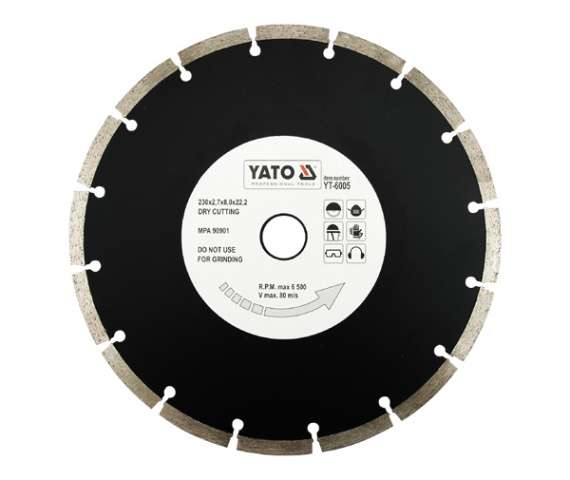 Gyémántvágó korong szegmenses-HS 230mm YATO Gyémántvágó korong szegmenses-HS 230mm YATO