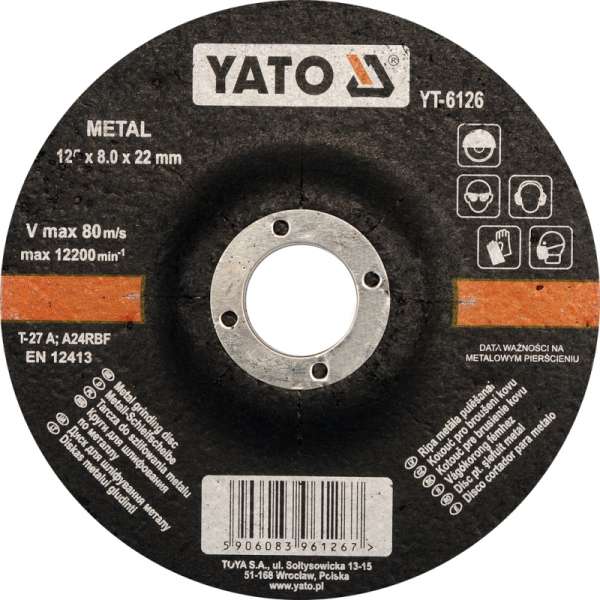 Fémcsiszoló korong 125x8,0