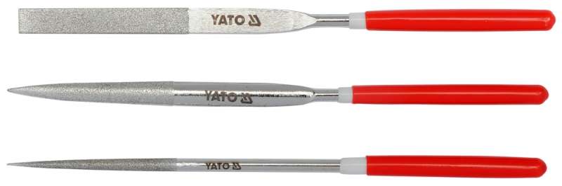 Gyémánt tűreszelő készlet, lapos, félkör, kör, 160 x 4 x 50mm YATO Gyémánt tűreszelő készlet, lapos, félkör, kör, 160 x 4 x 50mm YATO