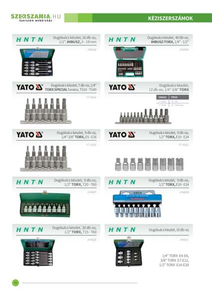 Kulcs készlet, 12 db-os TORX SECURITY YATO Kulcs készlet, 12 db-os TORX SECURITY YATO