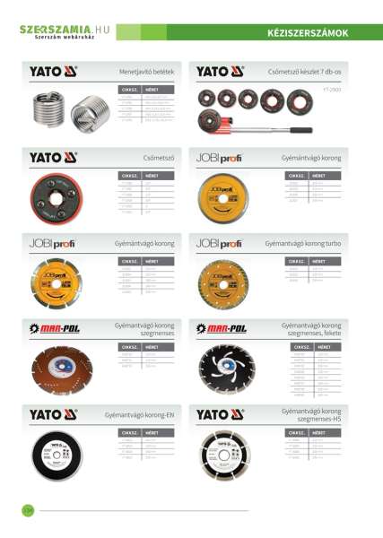Gyémántvágó korong szegmenses-HS 115mm YATO Gyémántvágó korong szegmenses-HS 115mm YATO
