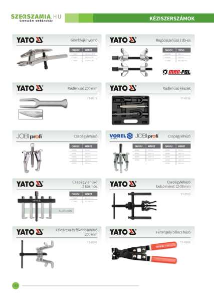 Csapágylehúzó 2 körmös állítható 40-220 mm YATO Csapágylehúzó 2 körmös állítható 40-220 mm YATO