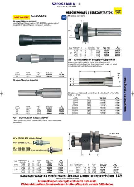 Szorítópatron Bridgeport gépekhez 11mm R8-BC Szorítópatron Bridgeport gépekhez 11mm R8-BC