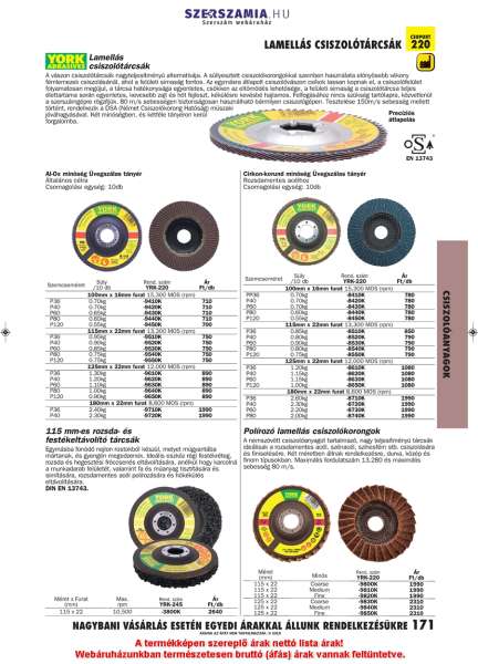 Lamellás csiszolótárcsa üvegszálas tányéron Al-Ox P36 127 x 22mm Lamellás csiszolótárcsa üvegszálas tányéron Al-Ox P36 127 x 22mm