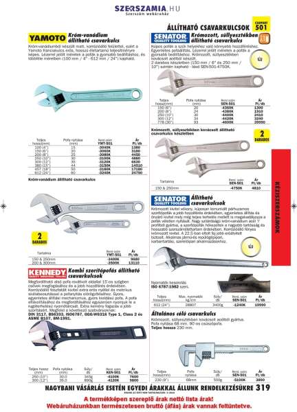 Csavarkulcs kombi szorítópofás, állítható, foszfatált 30.0mm Csavarkulcs kombi szorítópofás, állítható, foszfatált 30.0mm