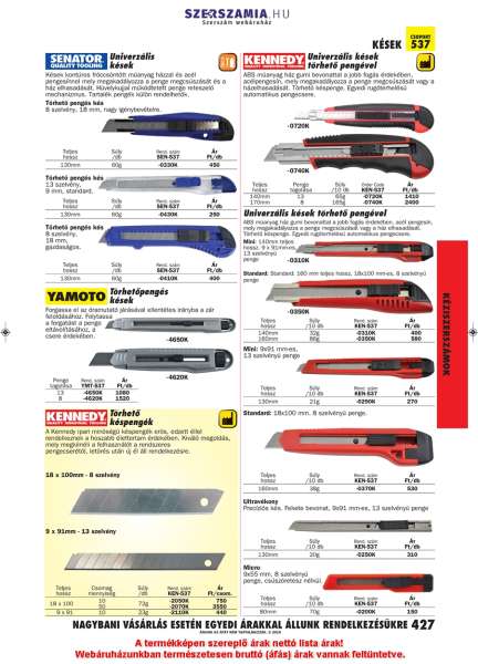 Kés törőpengével 8 szelvényű 170mm Kés törőpengével 8 szelvényű 170mm