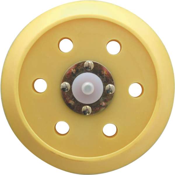 Alaptárcsa rugalmas 150mm-es tépőzáras csiszolótárcsához 6 furatos Alaptárcsa rugalmas 150mm-es tépőzáras csiszolótárcsához 6 furatos