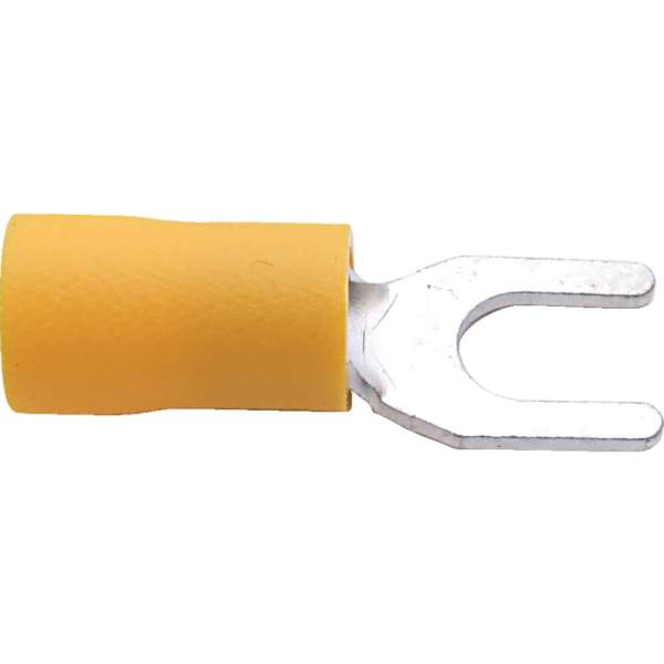 Kábelsaru villás sárga 4mm 100db/csomag Kábelsaru villás sárga 4mm 100db/csomag