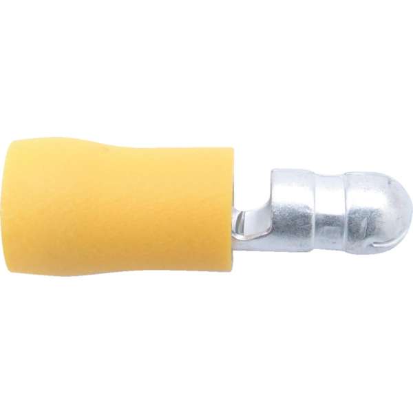 Kábelsaru apa dugóval sárga 5mm 100db/csomag Kábelsaru apa dugóval sárga 5mm 100db/csomag