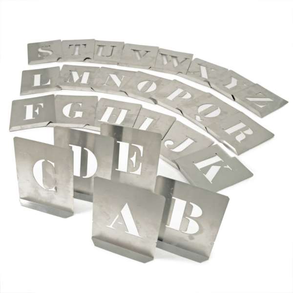 Stencil betűk (26 db-os klt,) 100mm Stencil betűk (26 db-os klt,) 100mm
