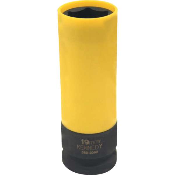 Erősített kerékanya dugókulcs 1/2col meghajtóval 19mm x 85mm Erősített kerékanya dugókulcs 1/2col meghajtóval 19mm x 85mm